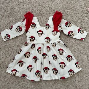 Disney Red and White festive holiday Mickey Mouse Kids Dress 18M